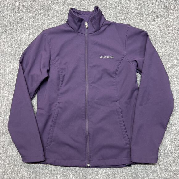 Columbia Jackets & Blazers - Columbia Softshell Jacket Womens Medium Purple Full Zip Fleece Lined Outdoor